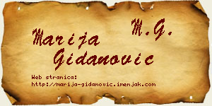 Marija Gidanović vizit kartica